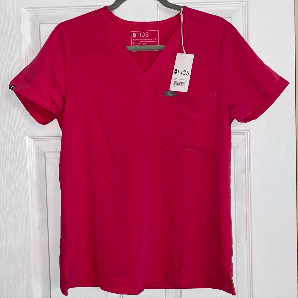 Figs Catarina Scrub Top Shocking Pink